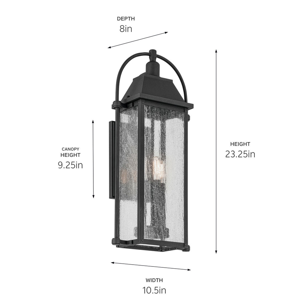 Kichler Canada - 49715BKT - Three Light Outdoor Wall Mount - Harbor Row - Textured Black
