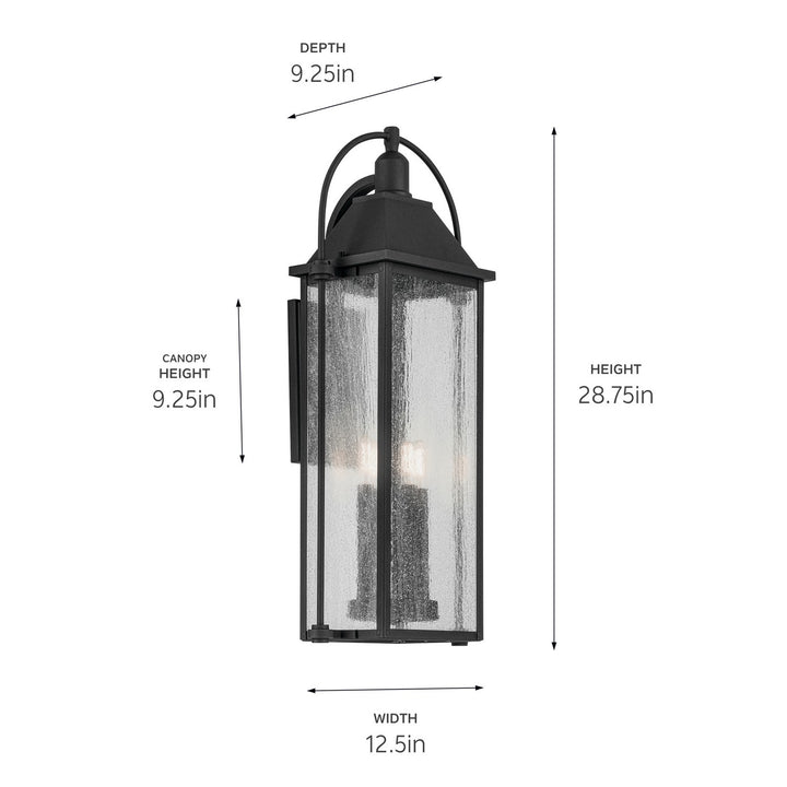 Kichler Canada - 49716BKT - Four Light Outdoor Wall Mount - Harbor Row - Textured Black