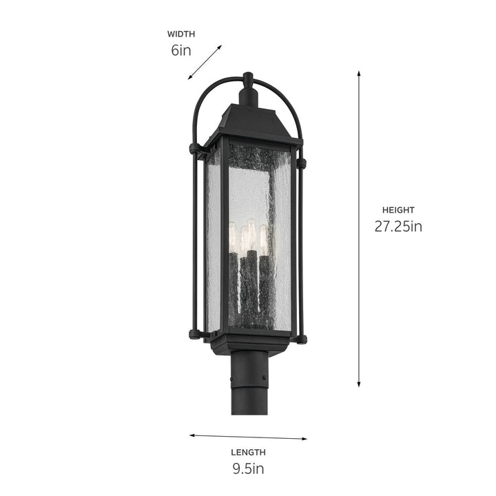 Kichler Canada - 49717BKT - Four Light Outdoor Post Mount - Harbor Row - Textured Black
