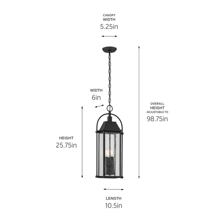 Kichler Canada - 49718BKT - Four Light Outdoor Pendant - Harbor Row - Textured Black