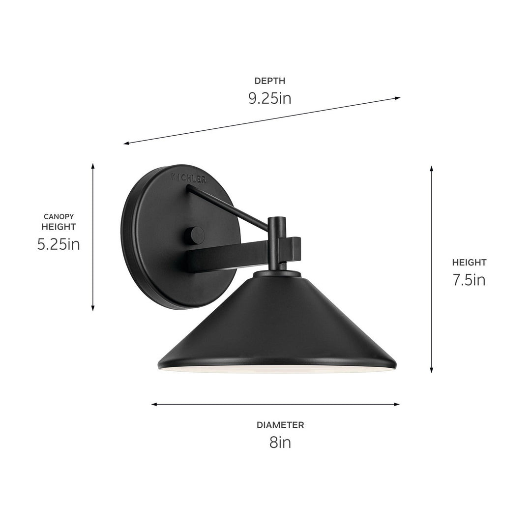 Kichler Canada - 49059BK - One Light Outdoor Wall Mount - Ripley - Black