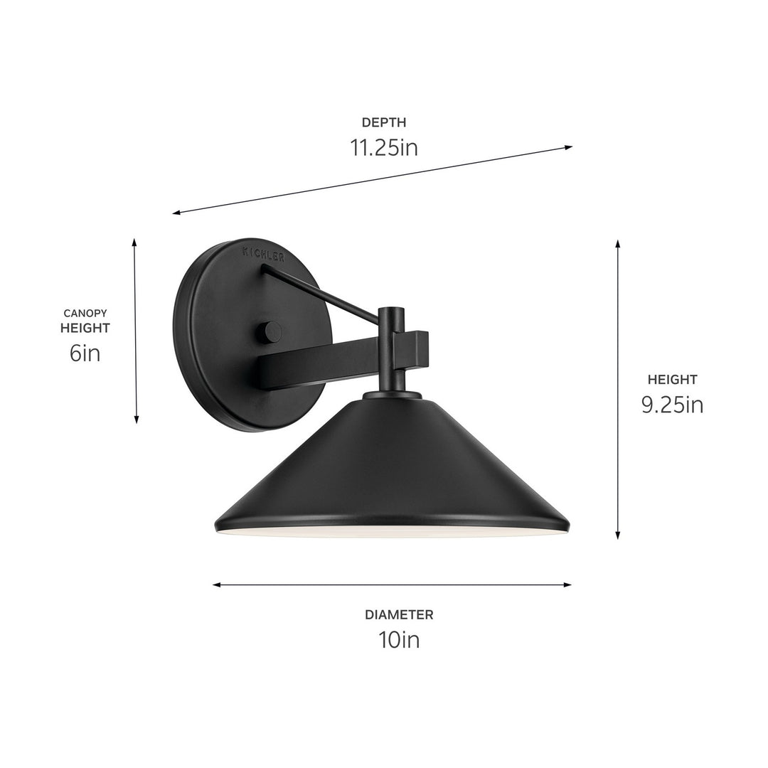 Kichler Canada - 49060BK - One Light Outdoor Wall Mount - Ripley - Black