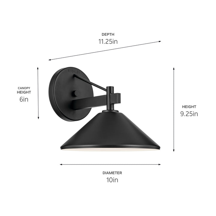 Kichler Canada - 49060BK - One Light Outdoor Wall Mount - Ripley - Black