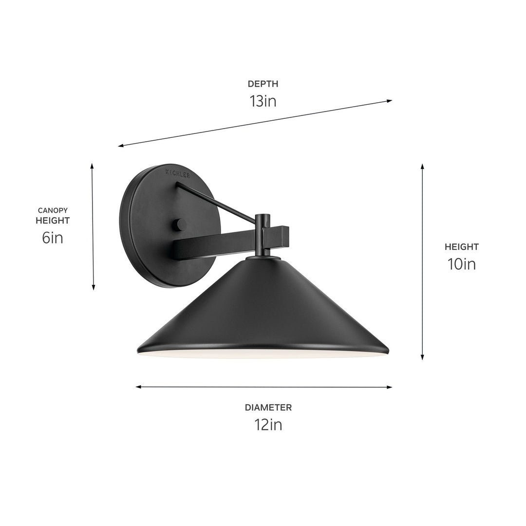 Kichler Canada - 49061BK - One Light Outdoor Wall Mount - Ripley - Black