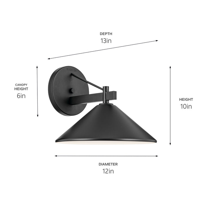 Kichler Canada - 49061BK - One Light Outdoor Wall Mount - Ripley - Black