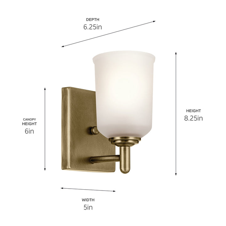 Kichler Canada - 45572NBR - One Light Wall Sconce - Shailene - Natural Brass
