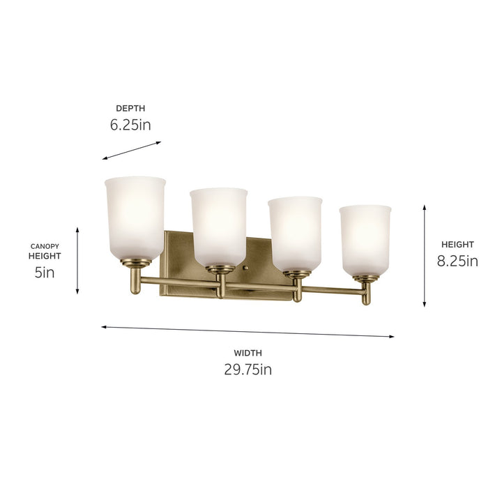 Kichler Canada - 45575NBR - Four Light Bath - Shailene - Natural Brass