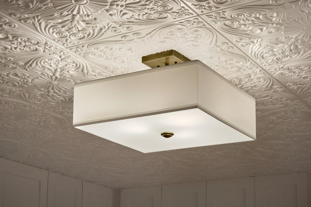 Kichler Canada - 43693NBR - Three Light Semi Flush Mount - Shailene - Natural Brass