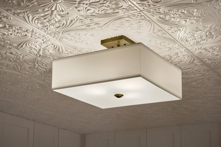 Kichler Canada - 43693NBR - Three Light Semi Flush Mount - Shailene - Natural Brass