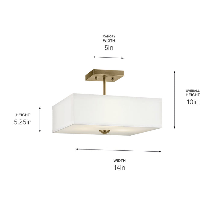Kichler Canada - 43691NBR - Three Light Semi Flush Mount - Shailene - Natural Brass