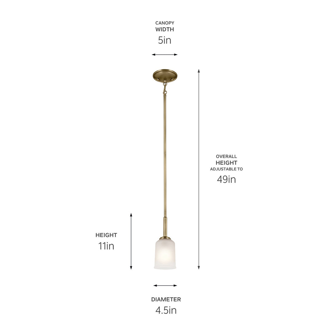 Kichler Canada - 43674NBR - One Light Mini Pendant - Shailene - Natural Brass