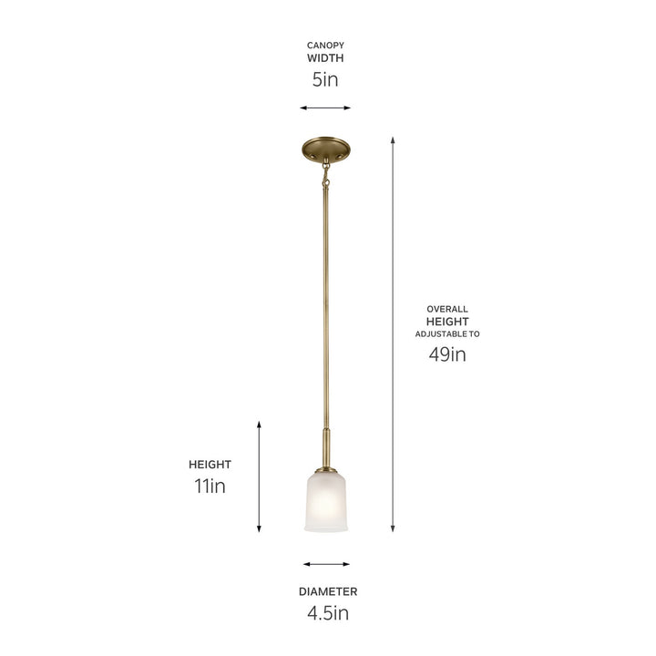 Kichler Canada - 43674NBR - One Light Mini Pendant - Shailene - Natural Brass