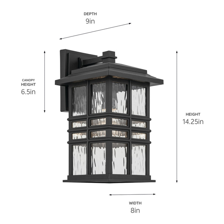 Kichler Canada - 49830BKT - One Light Outdoor Wall Mount - Beacon Square - Textured Black