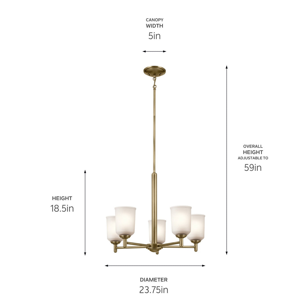 Kichler Canada - 43671NBR - Five Light Chandelier - Shailene - Natural Brass