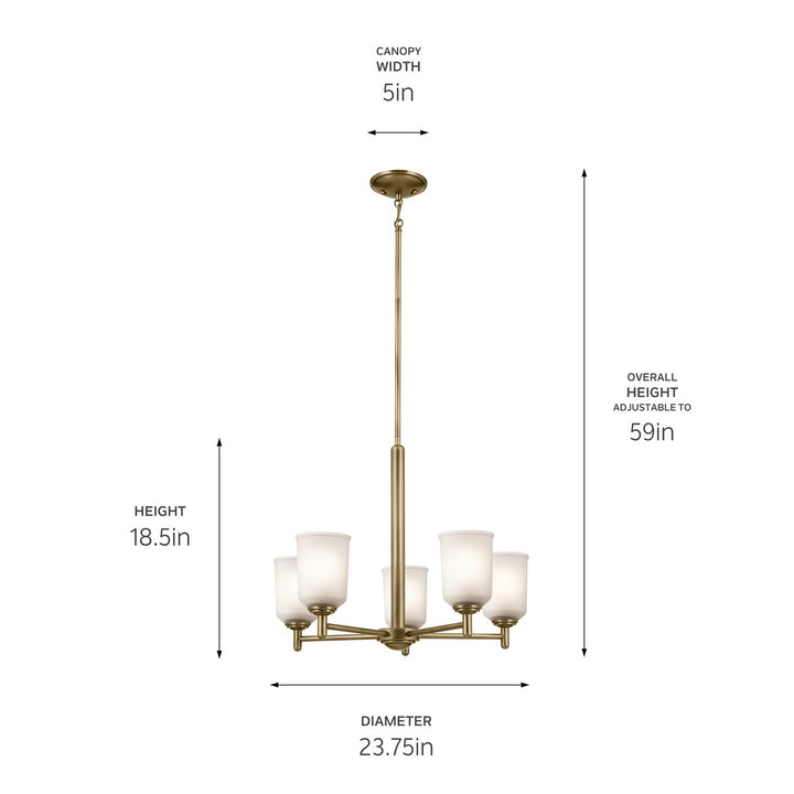 Kichler Canada - 43671NBR - Five Light Chandelier - Shailene - Natural Brass