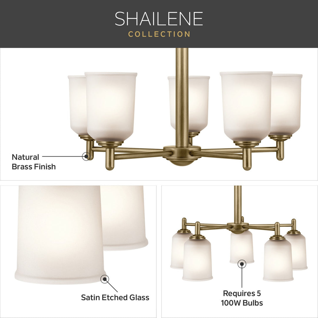 Kichler Canada - 43671NBR - Five Light Chandelier - Shailene - Natural Brass