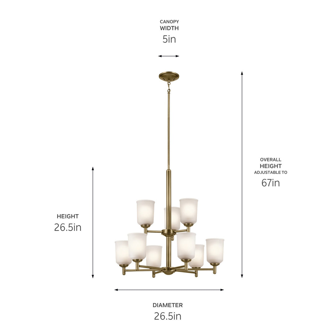 Kichler Canada - 43672NBR - Nine Light Chandelier - Shailene - Natural Brass
