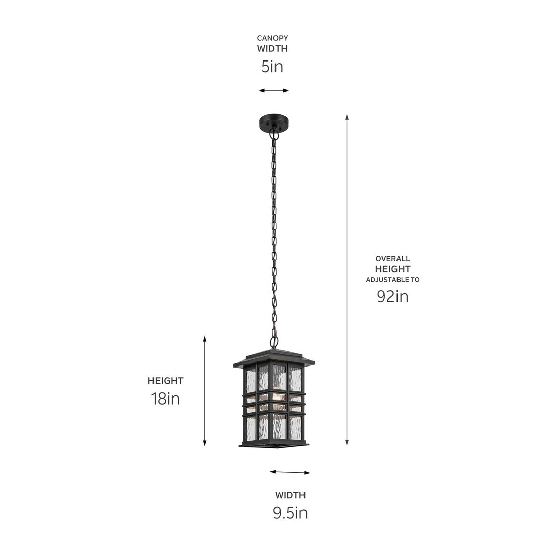 Kichler Canada - 49833BKT - One Light Outdoor Pendant - Beacon Square - Textured Black
