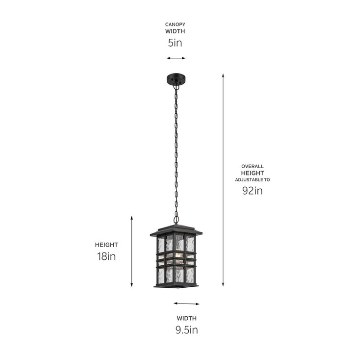 Kichler Canada - 49833BKT - One Light Outdoor Pendant - Beacon Square - Textured Black