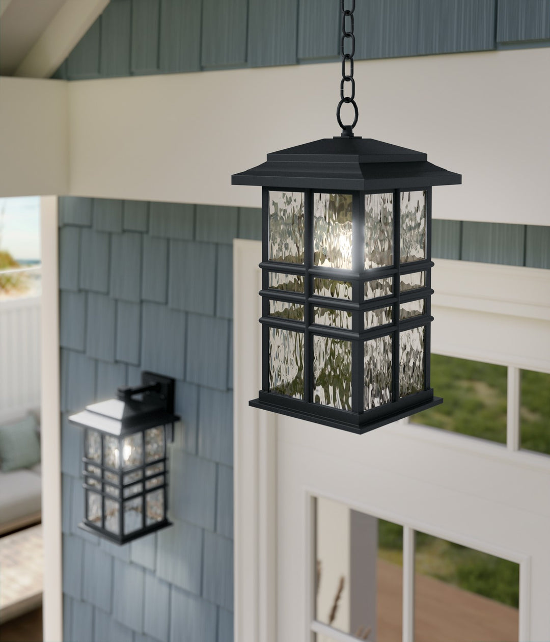 Kichler Canada - 49833BKT - One Light Outdoor Pendant - Beacon Square - Textured Black