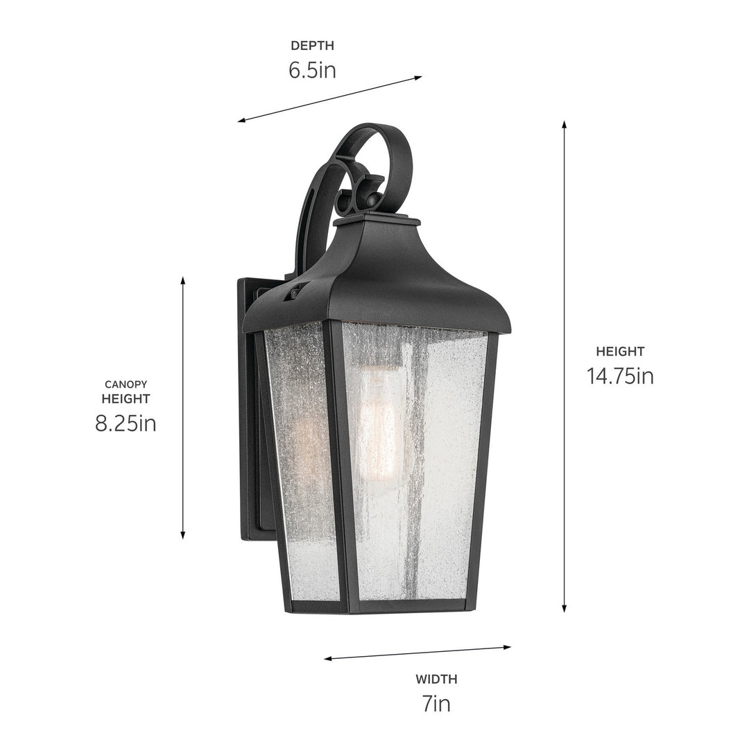 Kichler Canada - 49735BKT - One Light Outdoor Wall Mount - Forestdale - Textured Black