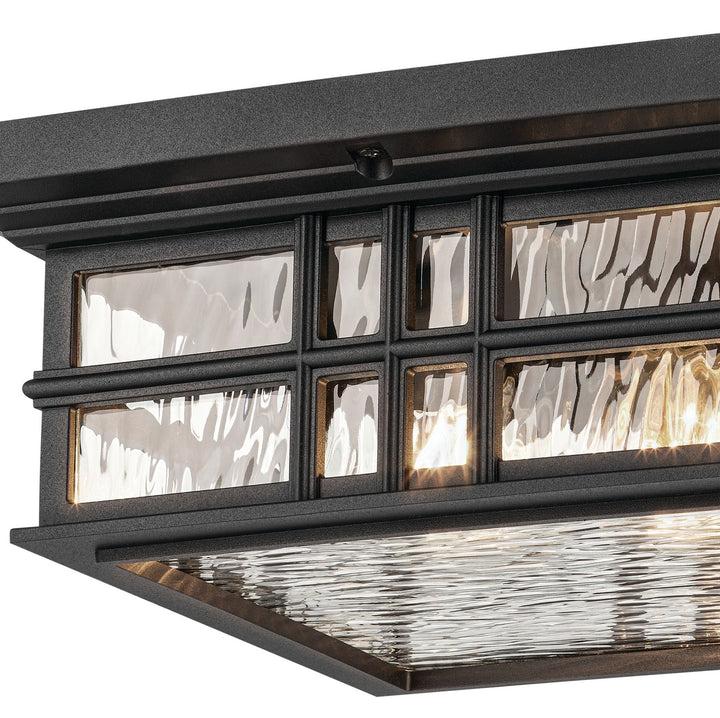 Kichler Canada - 49834BKT - Two Light Outdoor Ceiling Mount - Beacon Square - Textured Black