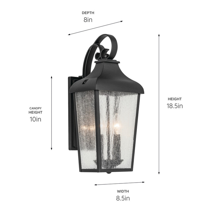 Kichler Canada - 49736BKT - Two Light Outdoor Wall Mount - Forestdale - Textured Black