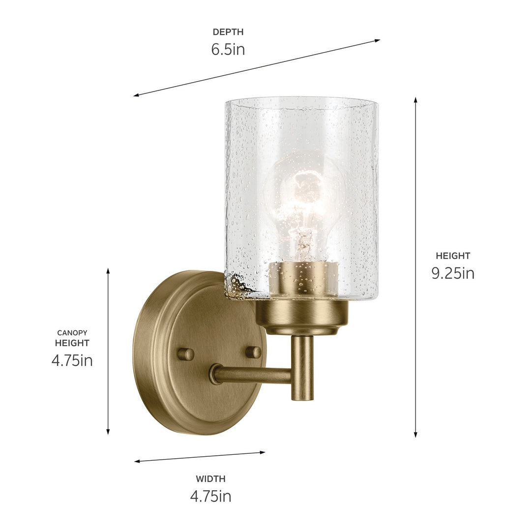 Kichler Canada - 45910NBR - One Light Wall Sconce - Winslow - Natural Brass