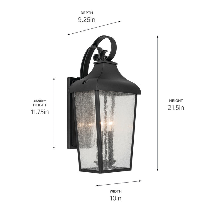 Kichler Canada - 49737BKT - Two Light Outdoor Wall Mount - Forestdale - Textured Black