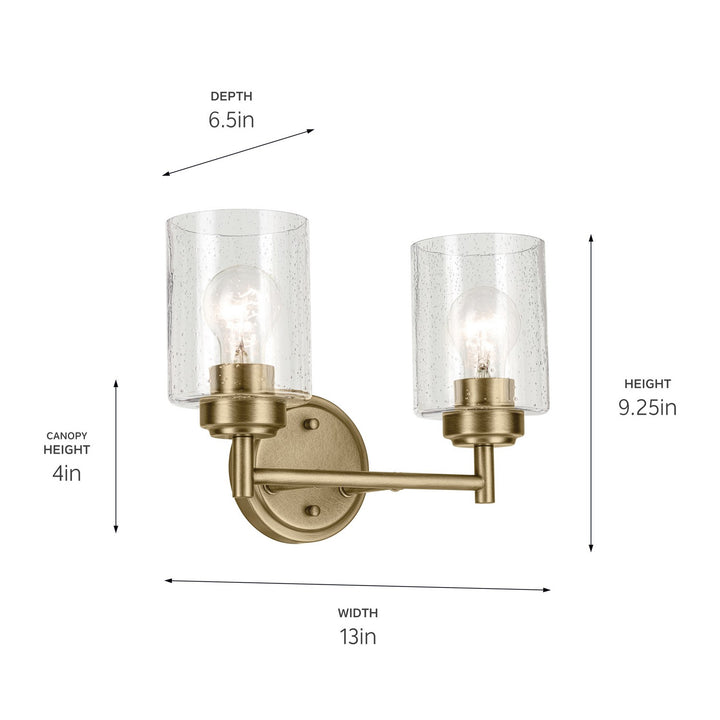 Kichler Canada - 45885NBR - Two Light Bath - Winslow - Natural Brass