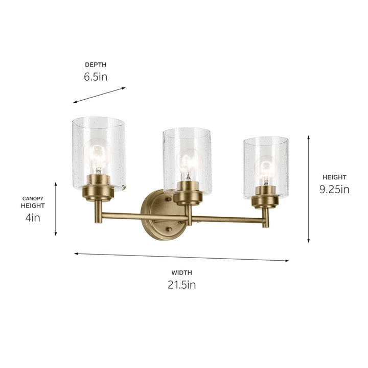 Kichler Canada - 45886NBR - Three Light Bath - Winslow - Natural Brass