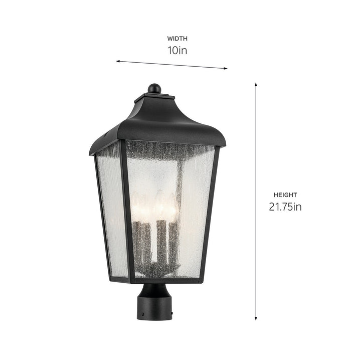 Kichler Canada - 49739BKT - Four Light Outdoor Post Mount - Forestdale - Textured Black