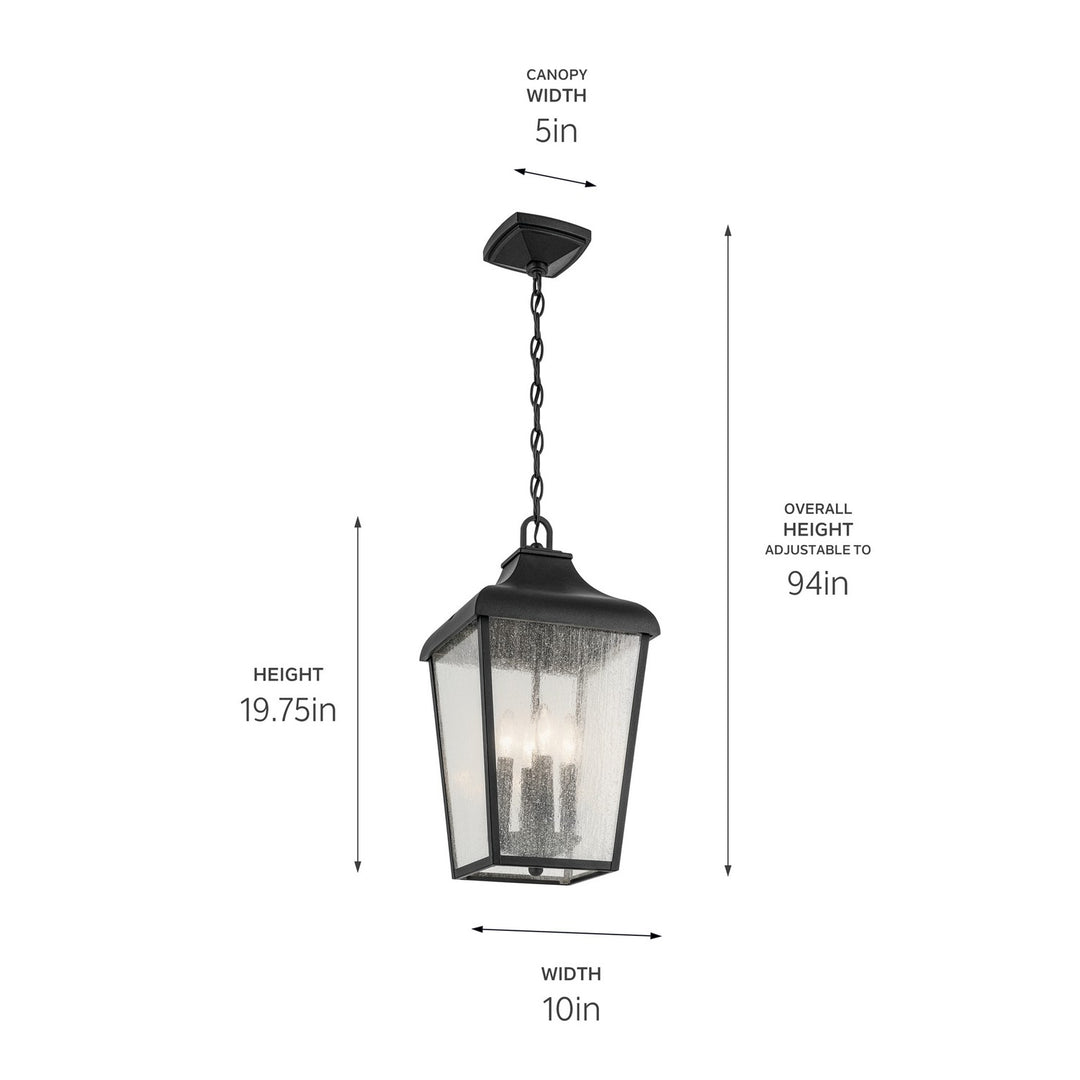 Kichler Canada - 49740BKT - Four Light Outdoor Pendant - Forestdale - Textured Black