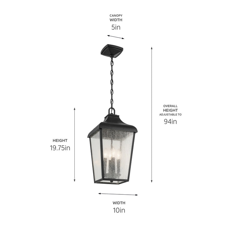 Kichler Canada - 49740BKT - Four Light Outdoor Pendant - Forestdale - Textured Black