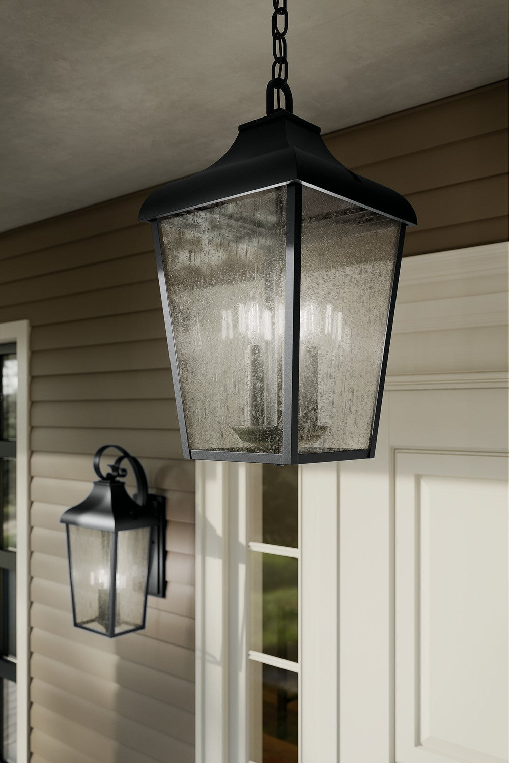 Kichler Canada - 49740BKT - Four Light Outdoor Pendant - Forestdale - Textured Black