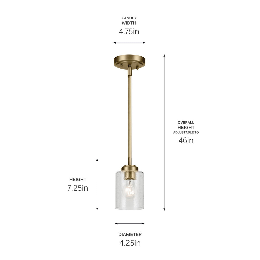 Kichler Canada - 44032NBR - One Light Mini Pendant - Winslow - Natural Brass