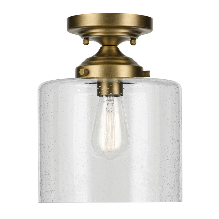 Kichler Canada - 44033NBR - One Light Semi Flush Mount - Winslow - Natural Brass