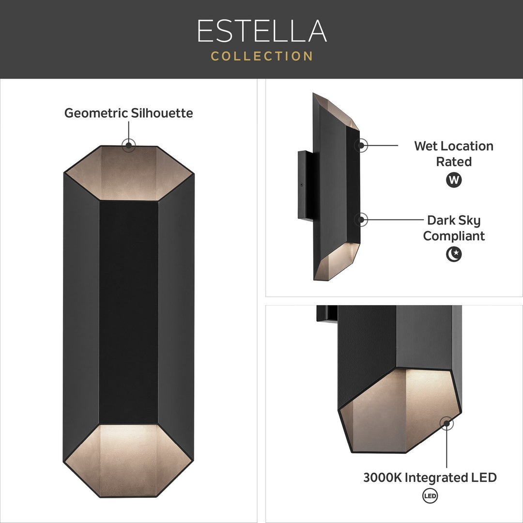 Kichler Canada - 49608BKLED - LED Outdoor Wall Mount - Estella - Black