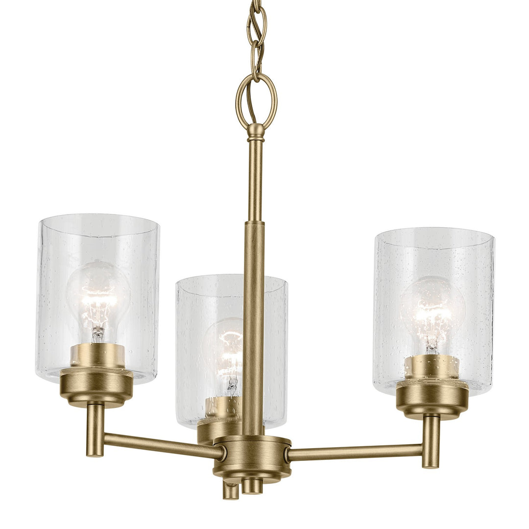 Kichler Canada - 44029NBR - Three Light Mini Chandelier - Winslow - Natural Brass