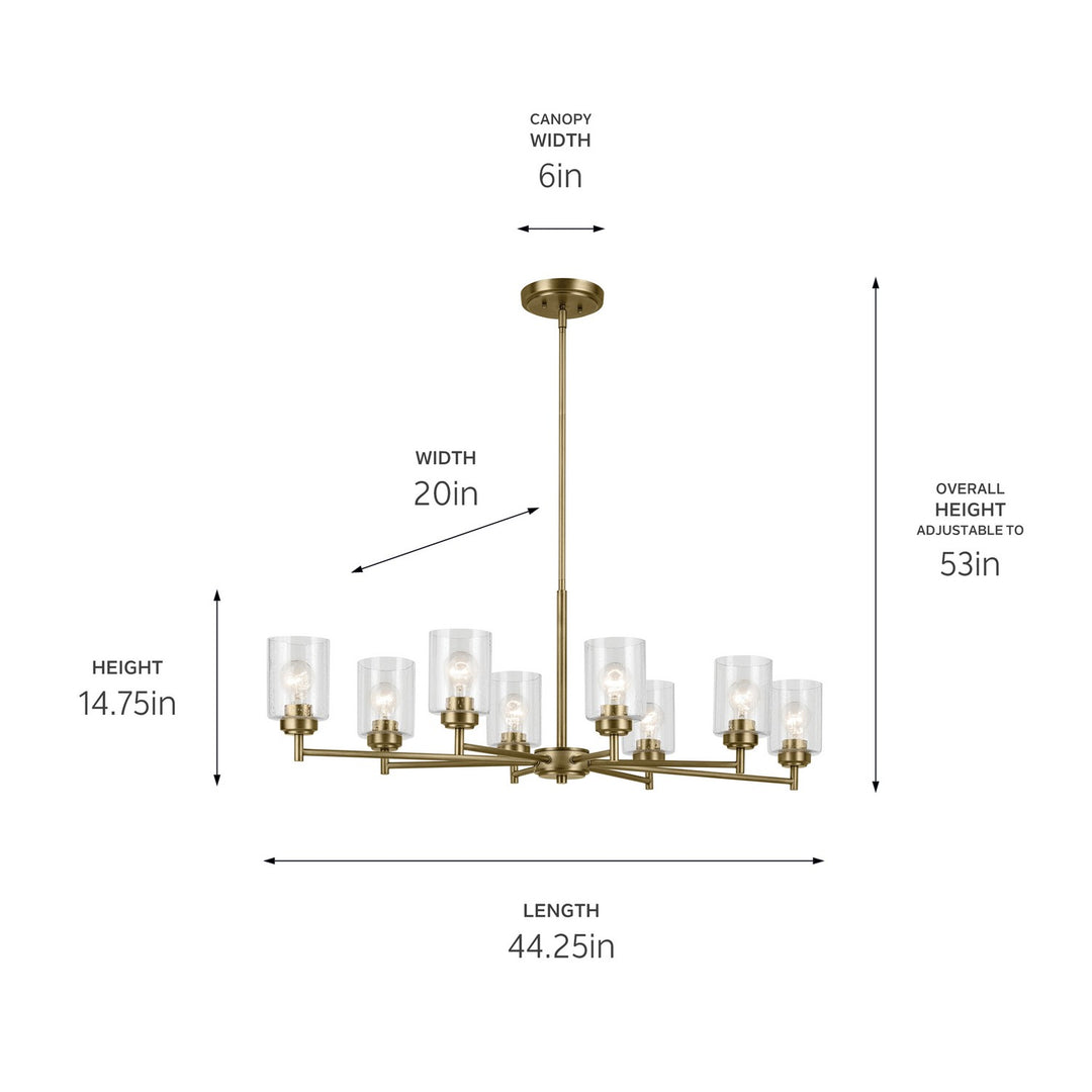 Kichler Canada - 44035NBR - Eight Light Chandelier - Winslow - Natural Brass