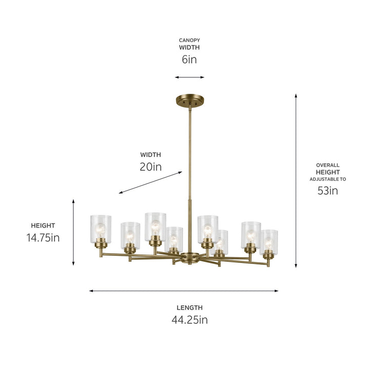 Kichler Canada - 44035NBR - Eight Light Chandelier - Winslow - Natural Brass
