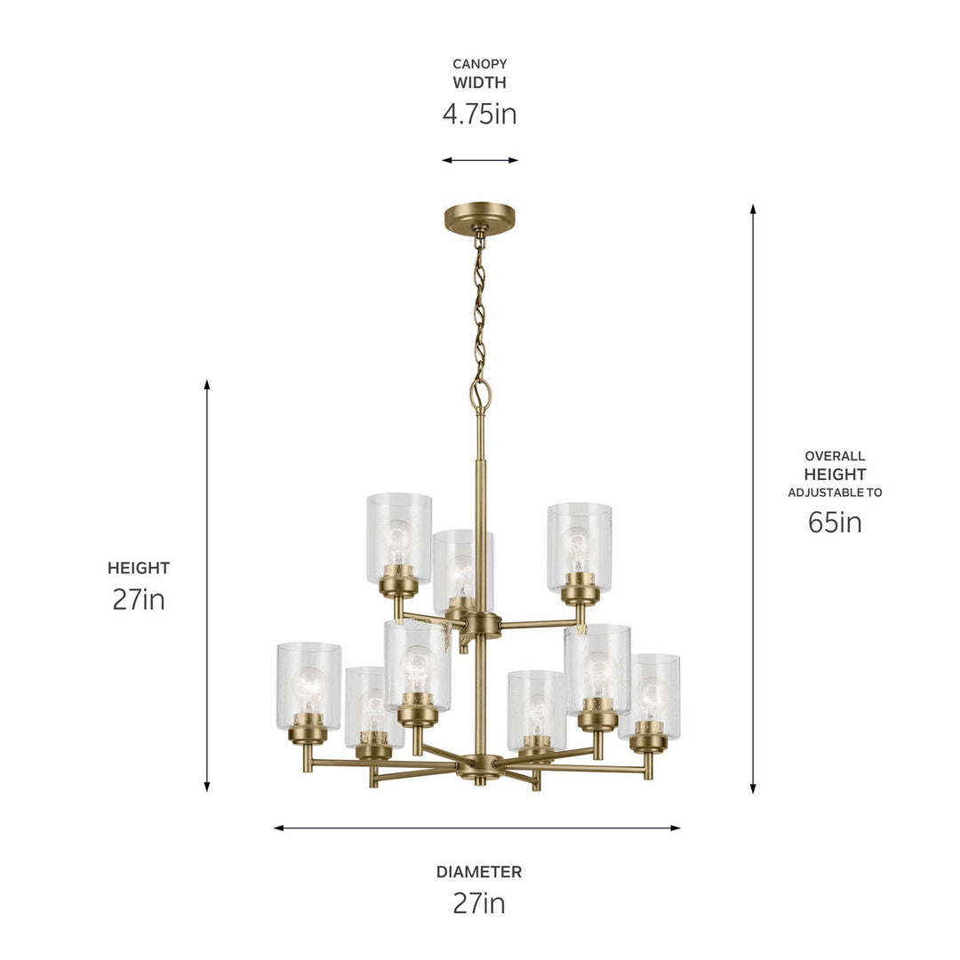Kichler Canada - 44031NBR - Nine Light Chandelier - Winslow - Natural Brass