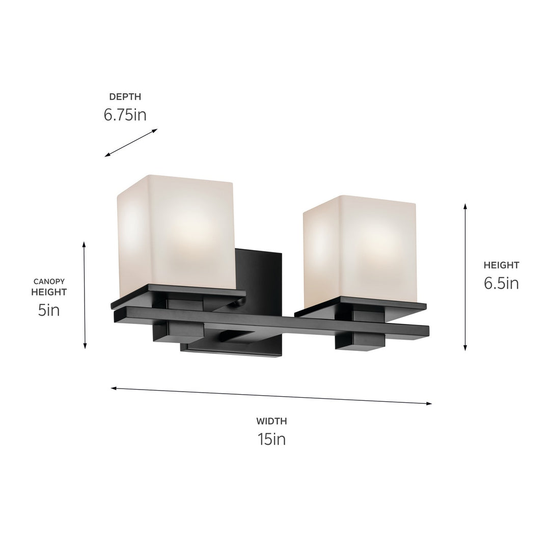 Kichler Canada - 45150BK - Two Light Bath - Tully - Black