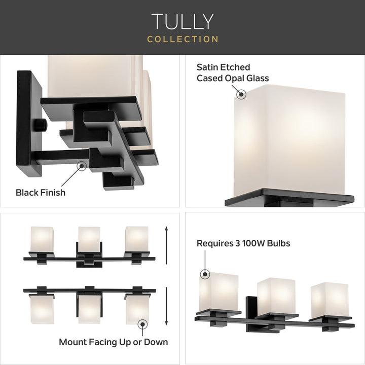 Kichler Canada - 45151BK - Three Light Bath - Tully - Black
