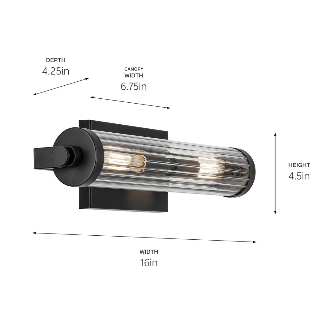 Kichler Canada - 45648BK - Two Light Wall Sconce - Azores - Black
