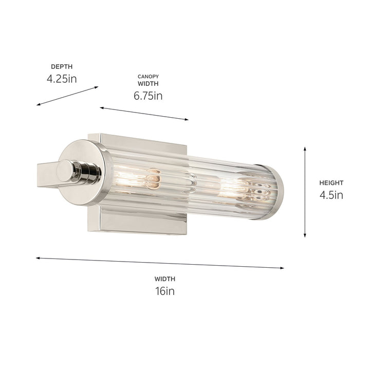 Kichler Canada - 45648PN - Two Light Wall Sconce - Azores - Polished Nickel