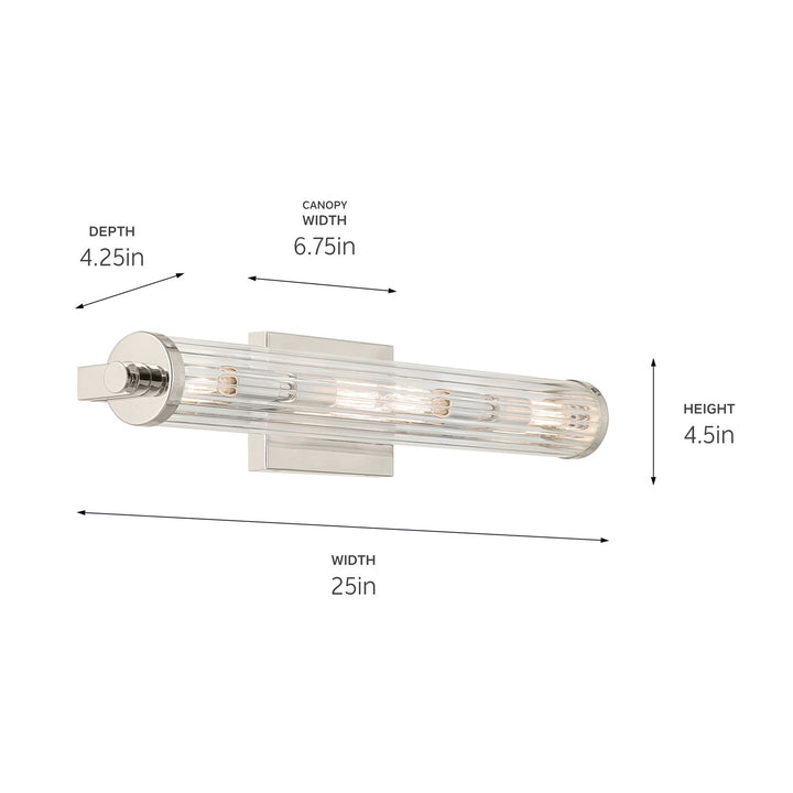 Kichler Canada - 45649PN - Four Light Linear Bath - Azores - Polished Nickel