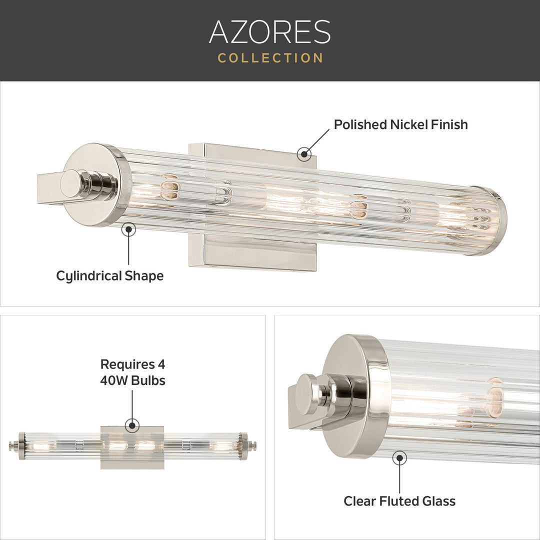 Kichler Canada - 45649PN - Four Light Linear Bath - Azores - Polished Nickel