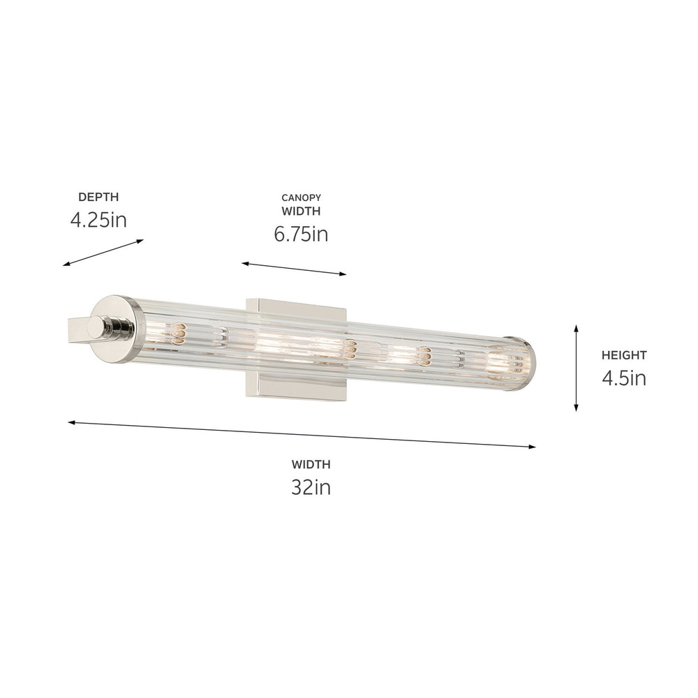 Kichler Canada - 45650PN - Five Light Linear Bath - Azores - Polished Nickel