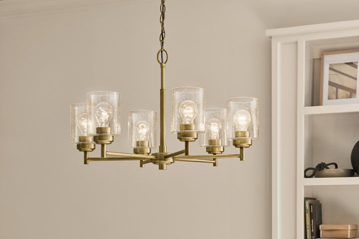 Kichler Canada - 52616NBR - Six Light Chandelier - Winslow - Natural Brass